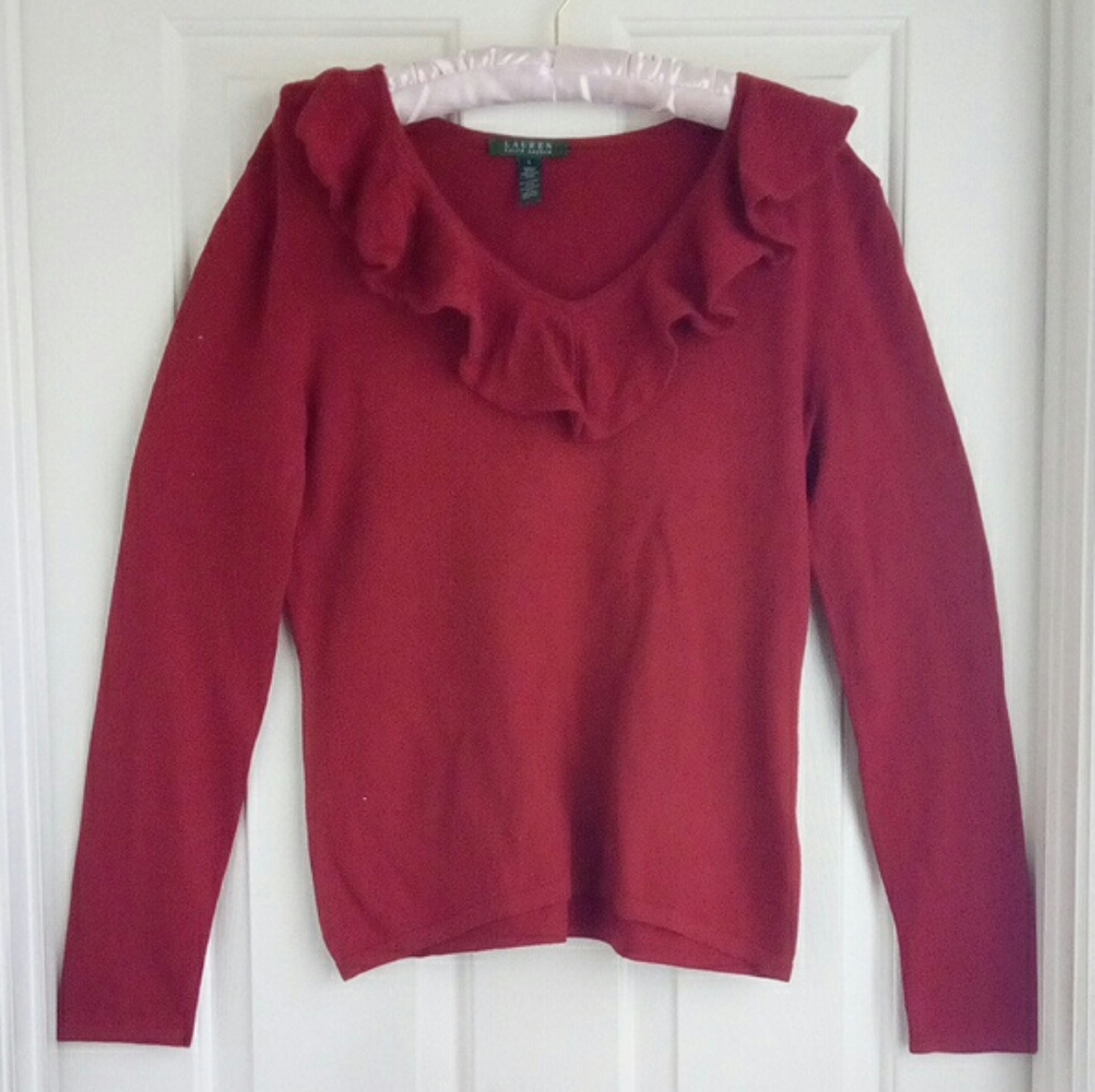 Lauren Ralph Lauren Sailor Ruffle Knit Shirt
